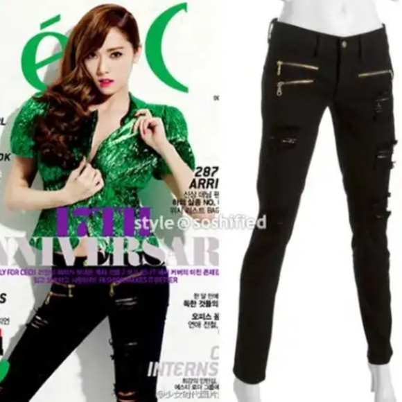 Work Custom moto zip jeans - size 27 - Picture 3 of 8